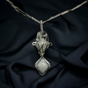 Double Rainbow Moonstone in Stainless Steel