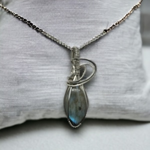 Blue Labradorite in Stainless Steel