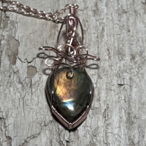 Multi Flash Labradorite in Rose Gold tone Silver