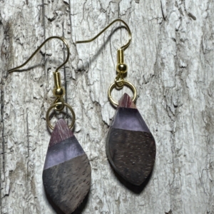 Maple Burl Wood and Epoxy Earrings