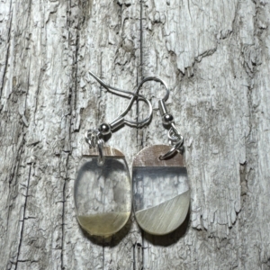 Sheep Horn, Maple Burl Wood and Epoxy Earrings