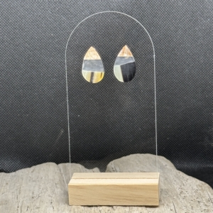 Sheep Horn, Maple Burl Wood and Epoxy Earrings Copy