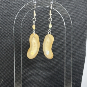Sheep Horn Slice with white opals.