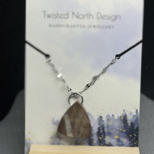 Sheep Horn inlay in Burl Wood Pendant