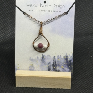Fire Agate and Jasper Fidget Pendant in Copper
