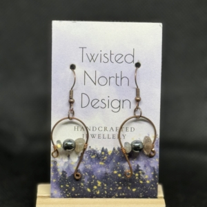 Hematite and Labradorite Chip Earrings