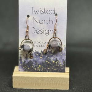 Moss Agate and Hematite Chip Earrings